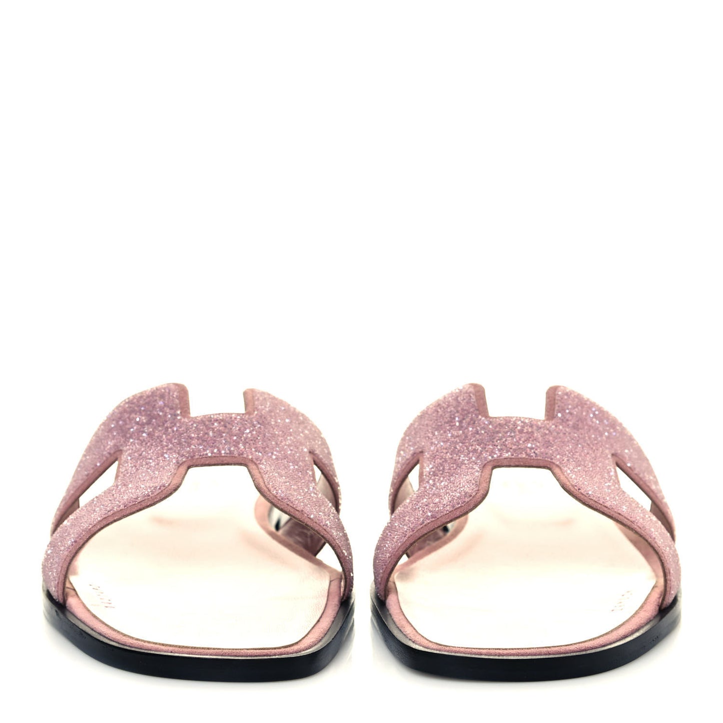 Suede Goatskin Crystal Powder Oran Sandals 38.5 Rose