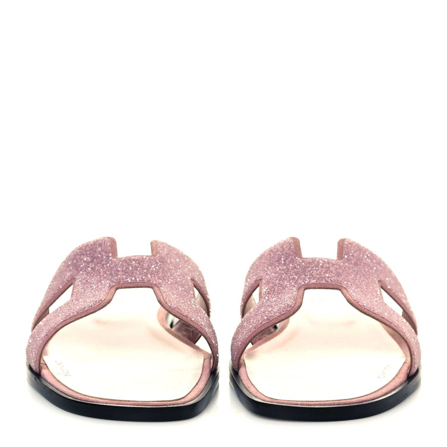 Hermes Suede Goatskin Crystal Powder Oran Sandals 38.5 Rose 2 of 9
