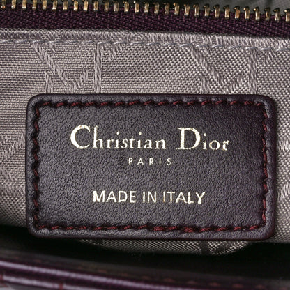 Christian Dior Lambskin Cannage Small Lucky Badges My Lady Dior Plum 6 of 12