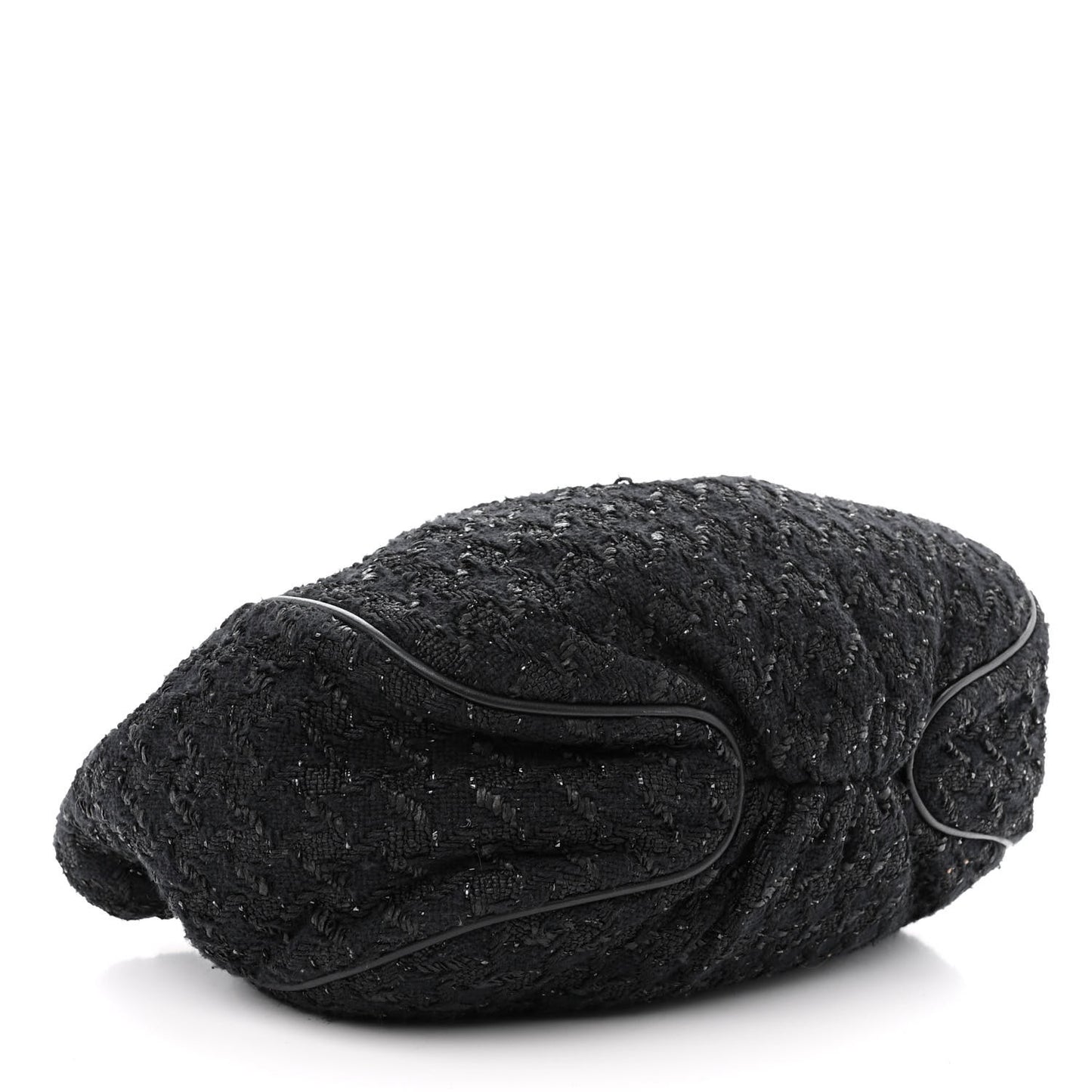 Tweed Boucle Knitting Bag Black