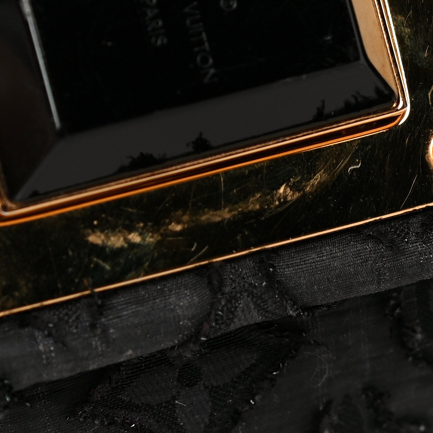 Lurex Quilted Monogram Altair Clutch Black