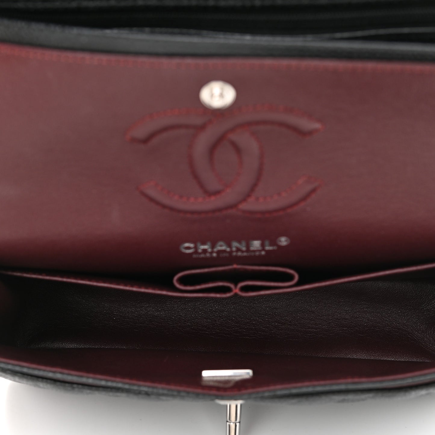 Caviar Quilted Small Double Flap Black