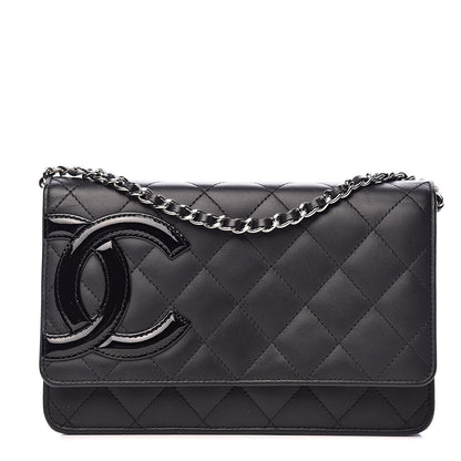 Chanel Calfskin Quilted Cambon Wallet On Chain WOC Black 1 of 16