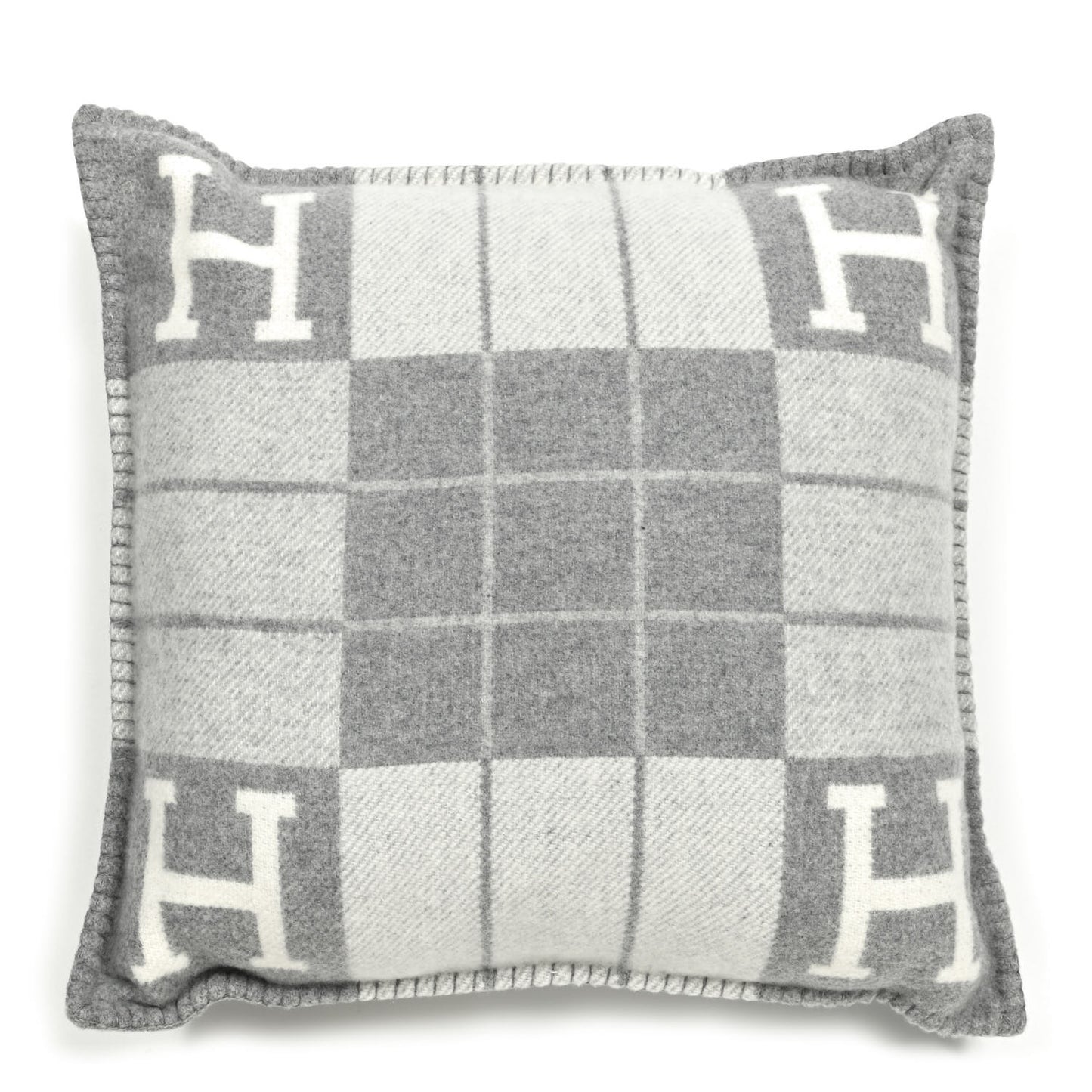 Wool Cashmere Avalon III Pillow PM Ecru Gris Clair