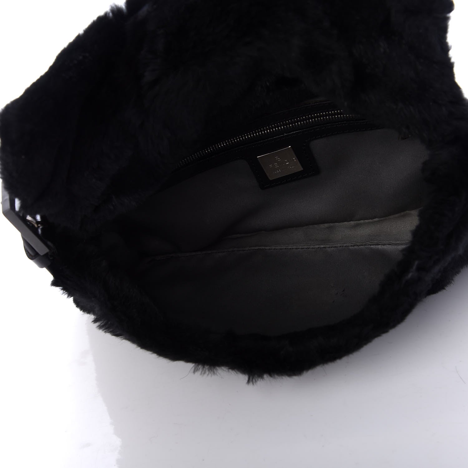 Fendi Rabbit Fur Baguette Black 5 of 9