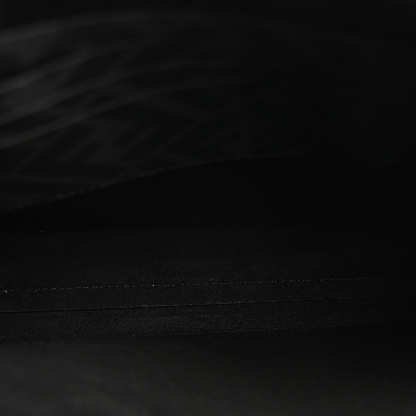 Shiny Glazed Fabric Vitello Cover FF 1974 Logo Clutch Black