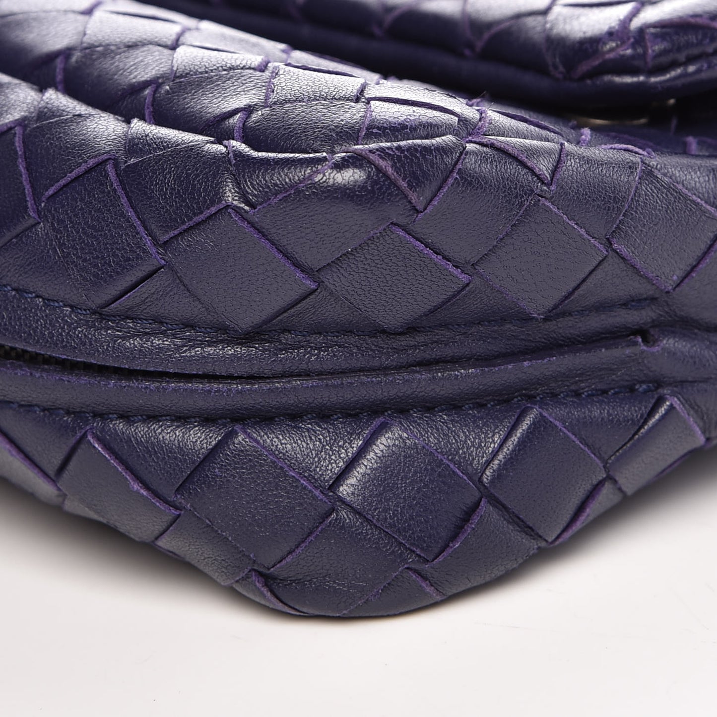 Nappa Intrecciato Mini Chain Messenger Atlantic