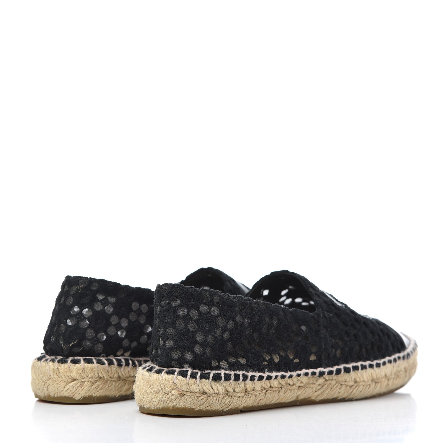 Chanel Lace Patent CC Espadrilles 38 Black 4 of 21