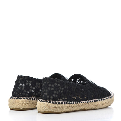 Chanel Lace Patent CC Espadrilles 38 Black 4 of 21