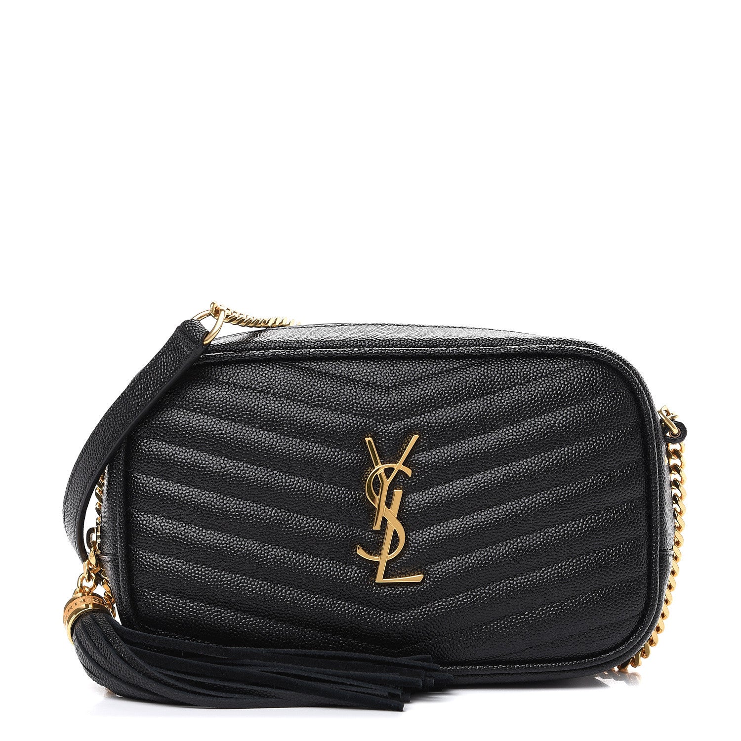Saint Laurent Grain De Poudre Matelasse Monogram Mini Lou Camera Bag Black 1 of 9