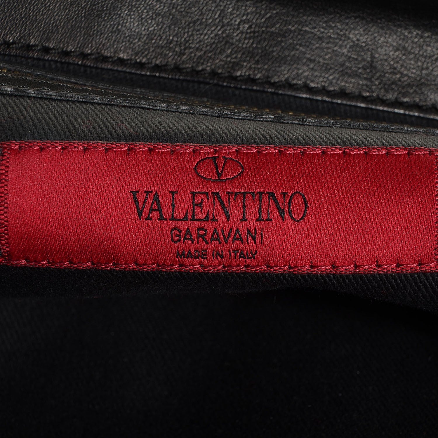 Valentino Garavani Vitello Rockstud Single Handle Flap Tote Black 6 of 9