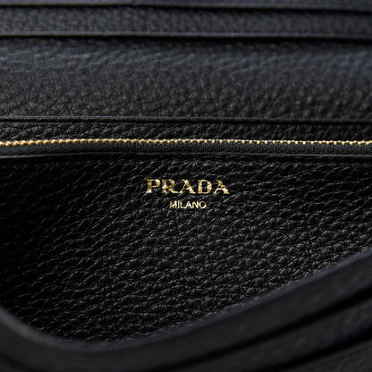 Prada Vitello Daino Continental Flap Wallet Black 7 of 8