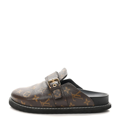 Louis Vuitton Patent Monogram Womens Cosy Flat Comfort Clog Mules 38 Brown 1 of 9