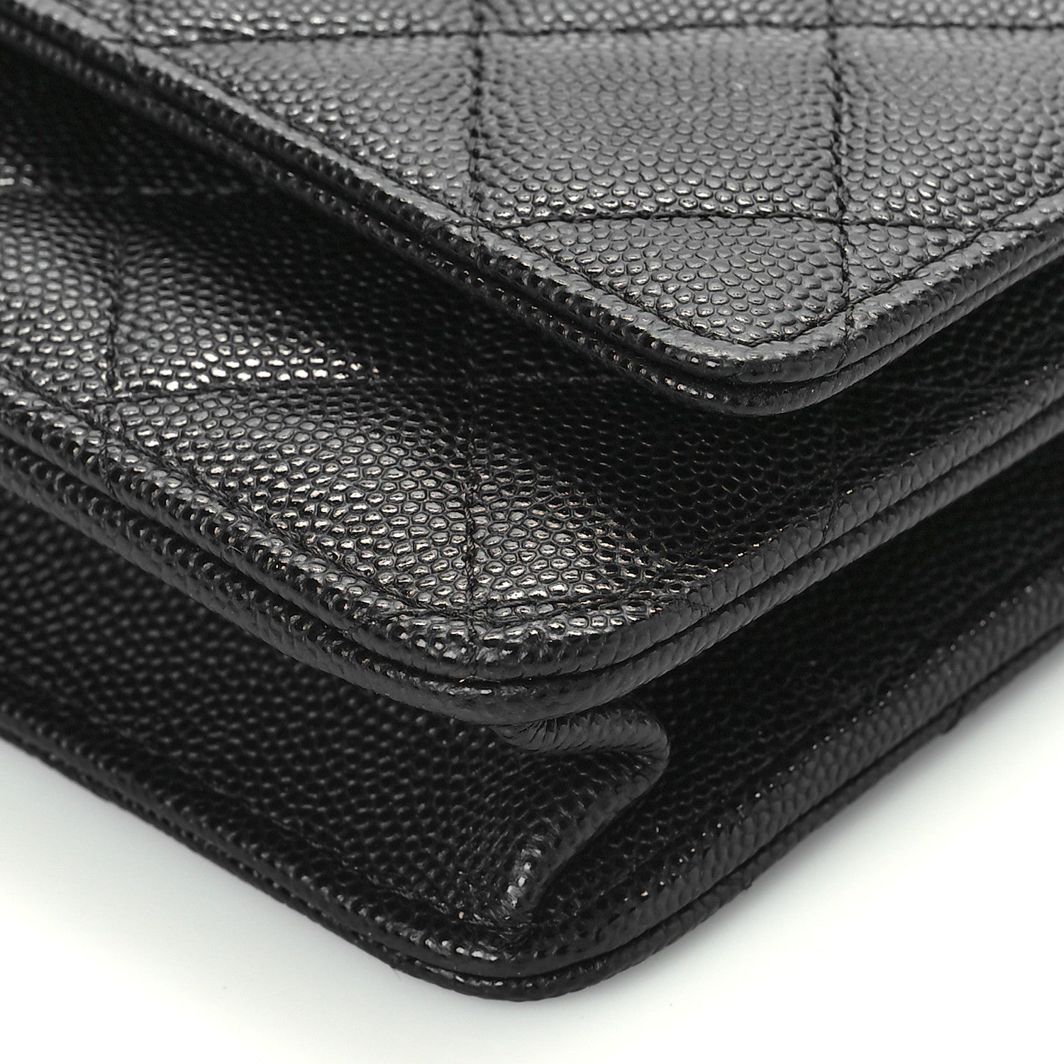 Chanel Caviar Quilted Crystal CC Wallet On Chain WOC Black 9 of 10