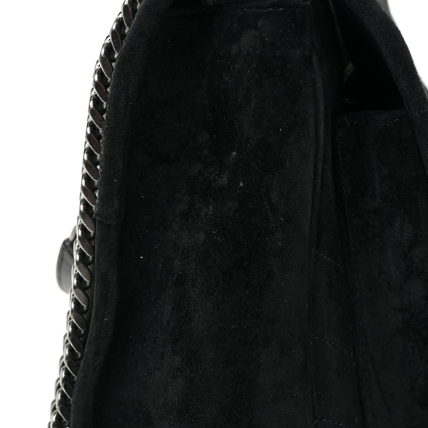 Suede Monogram Medium Niki Chain Satchel Black