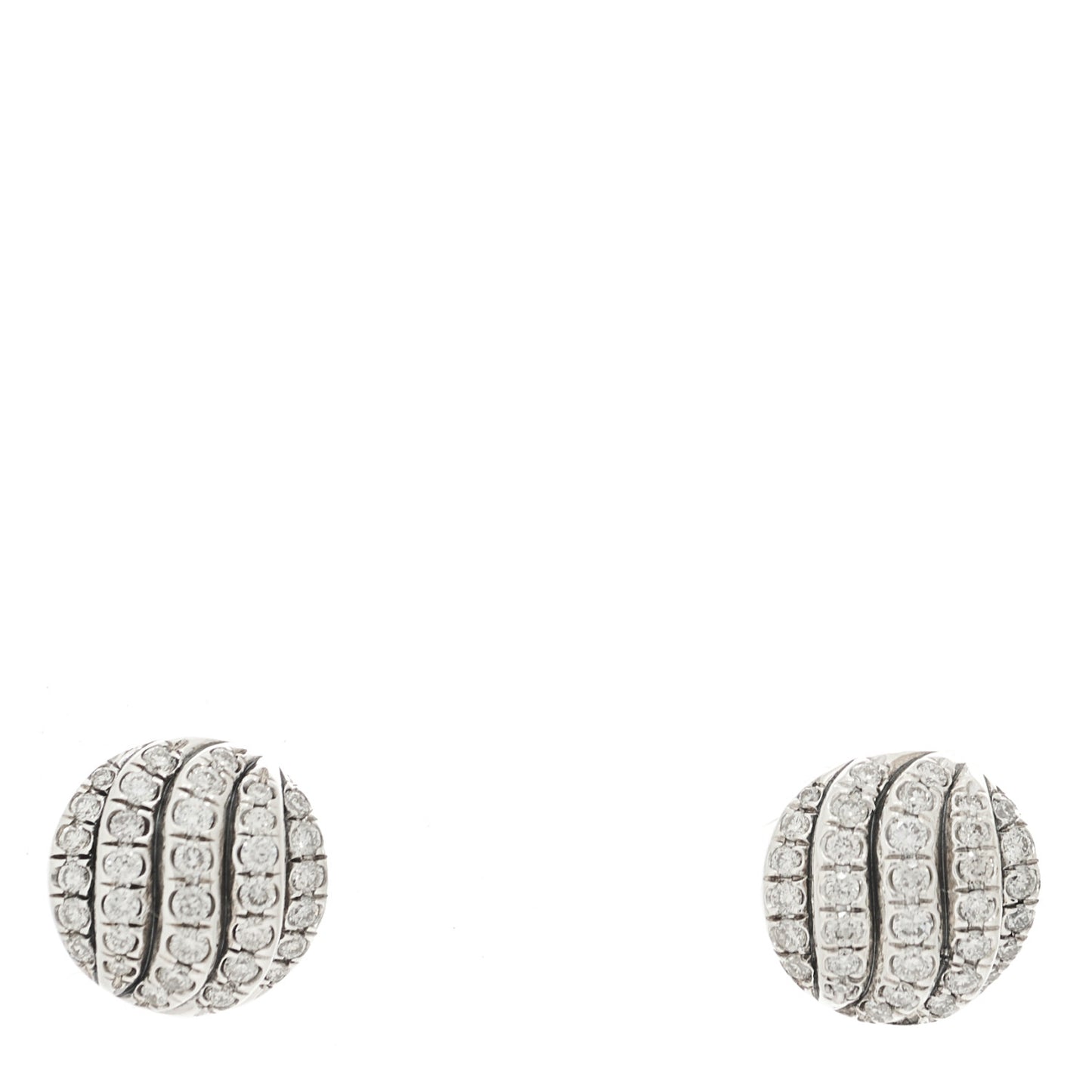 Sterling Silver Diamond Sculpted Cable Stud Earrings