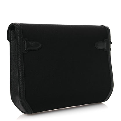 Hermes Woolycot Togo Kelly Depeches 25 Pouch Black 3 of 12