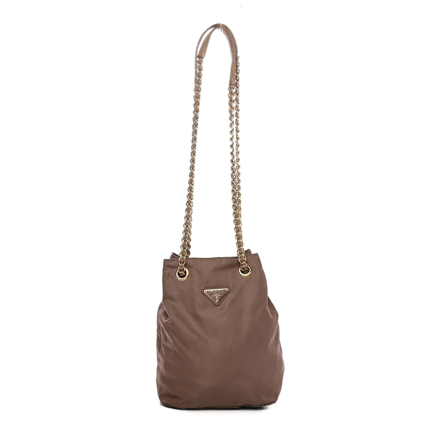 Prada Tessuto Nylon Chain Shoulder Bag Brown 2 of 23
