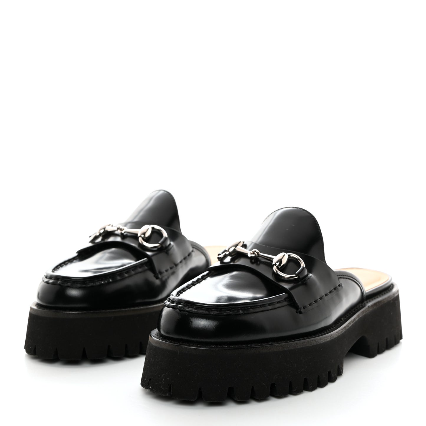Magnum Calfskin Womens Horsebit Platform Mules 36.5 Black