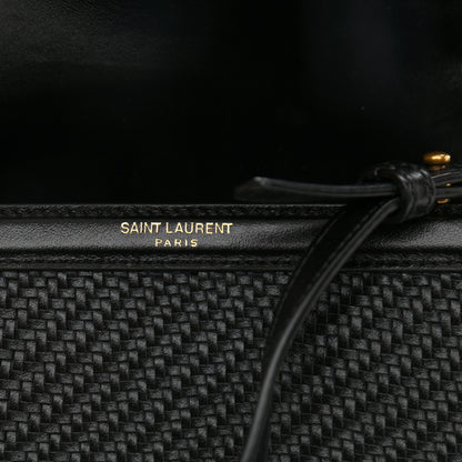 Saint Laurent Calfksin Woven Mini Classic Monogram Cassandra Top Handle Black 5 of 9