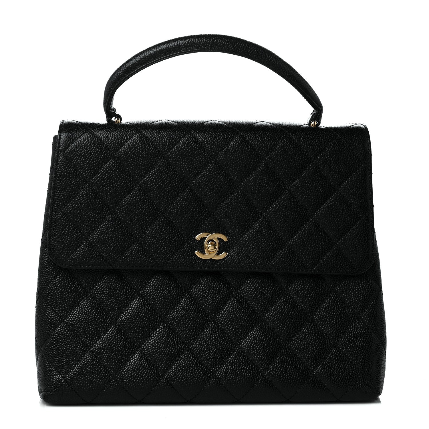 Chanel Caviar Quilted Jumbo Kelly Flap Black 1 of 8