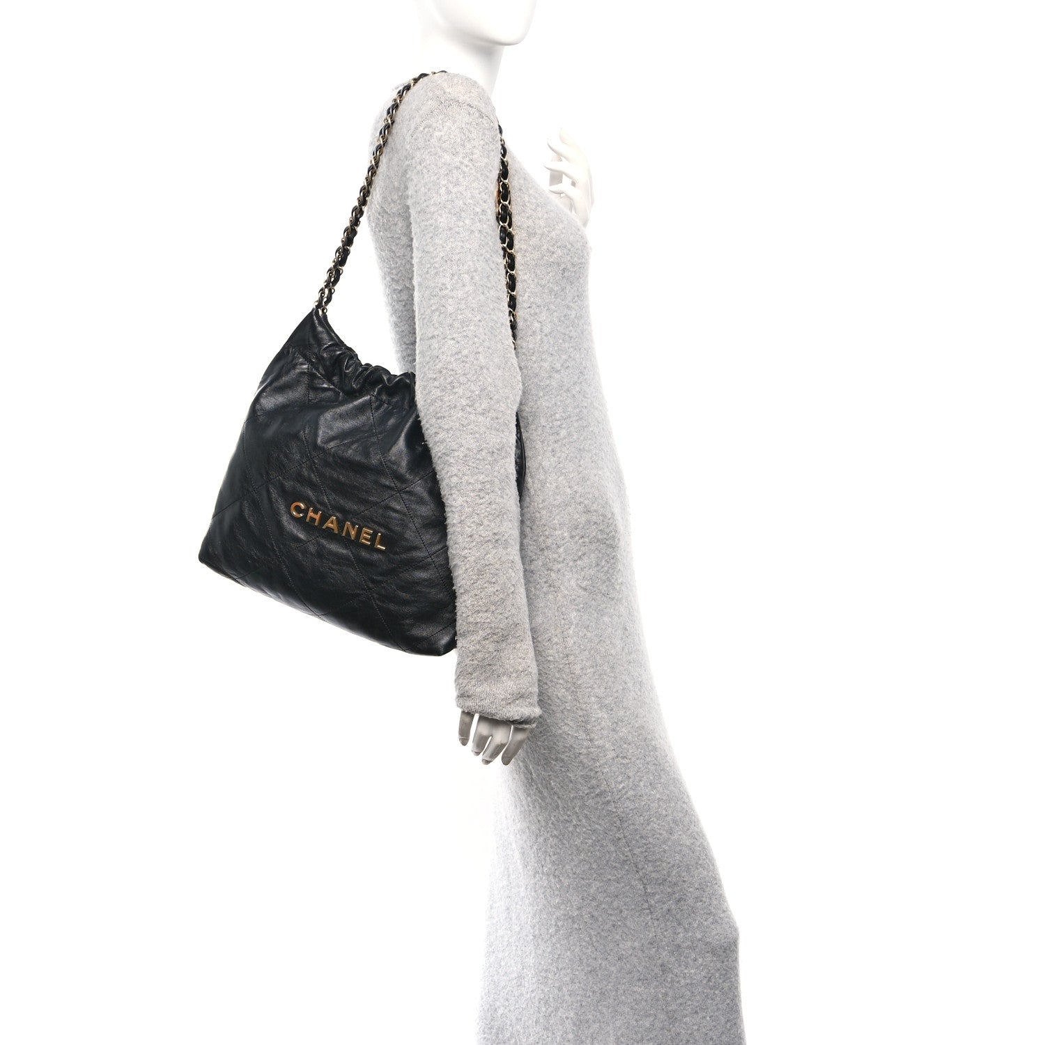 Chanel Shiny Calfskin Quilted Small Chanel 22 Black 2 of 11