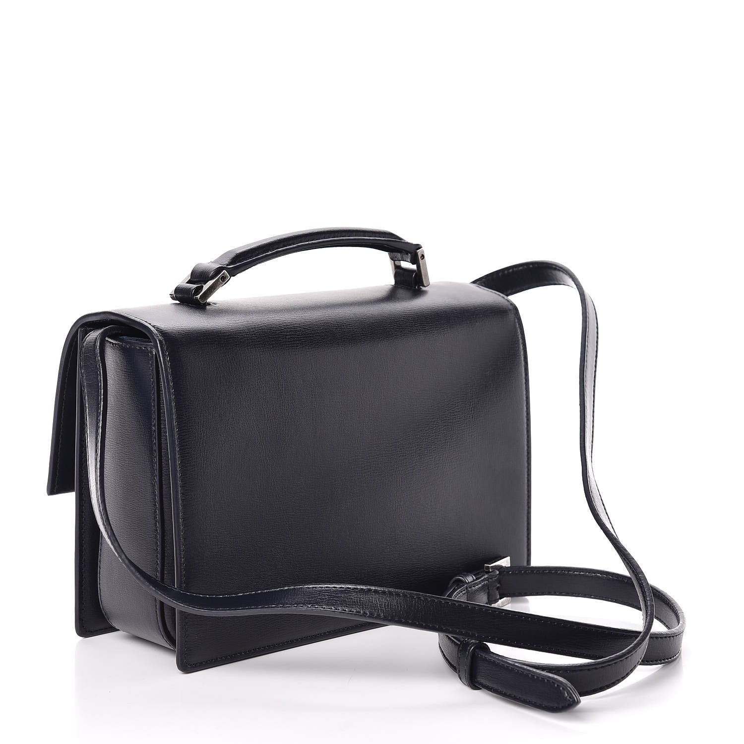 Saint Laurent Calfskin Medium Bellechasse Satchel Navy 3 of 13