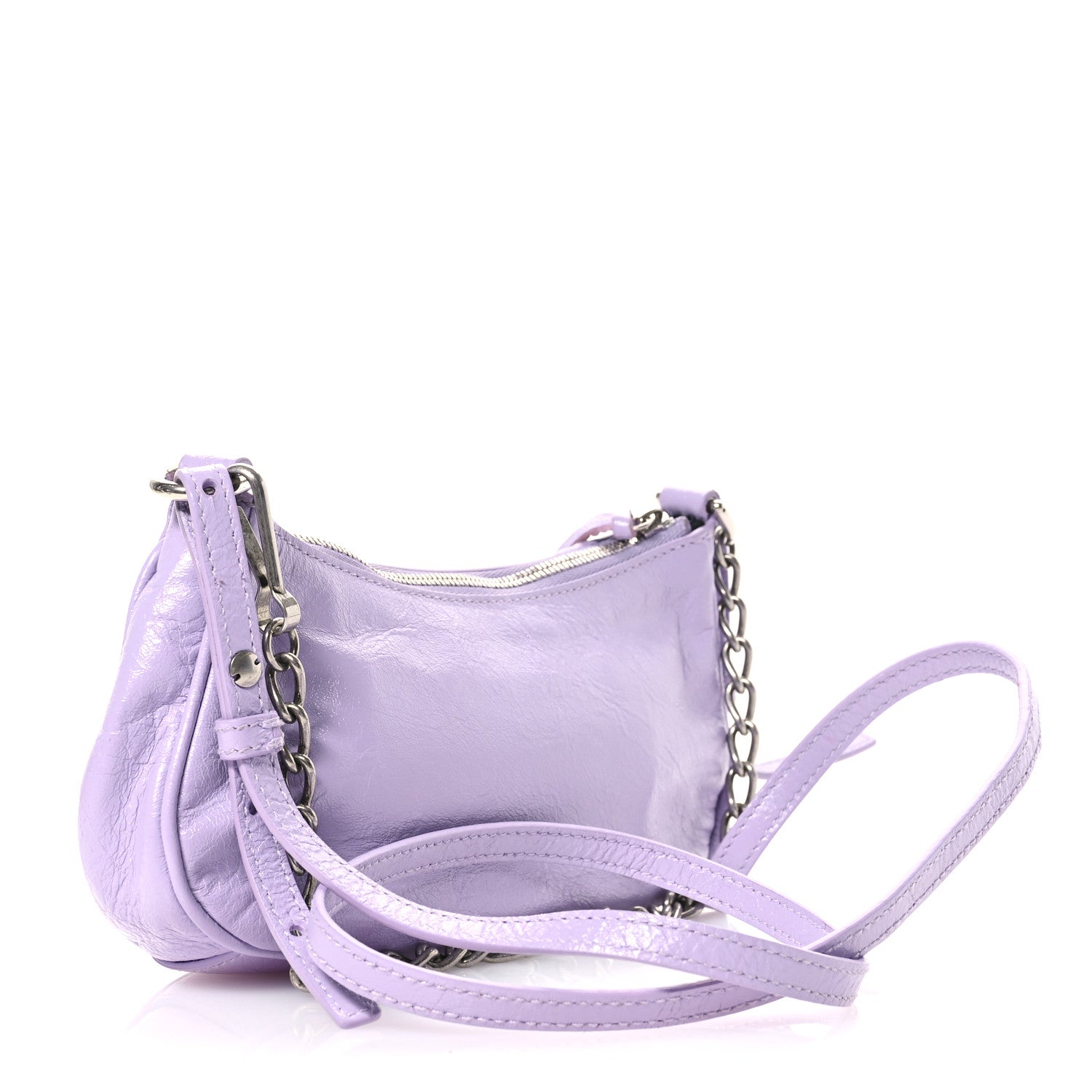 Balenciaga Agneau Arena Le Cagole Mini Purse With Chain Lilac 3 of 11