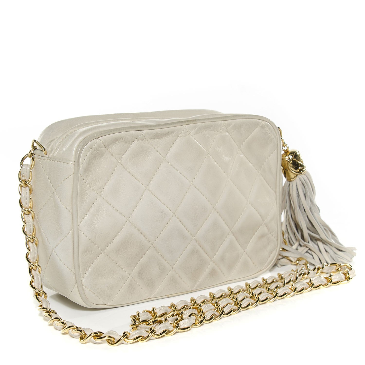 Chanel Lambskin Quilted Tassel Camera Case Beige Clair 3 of 8