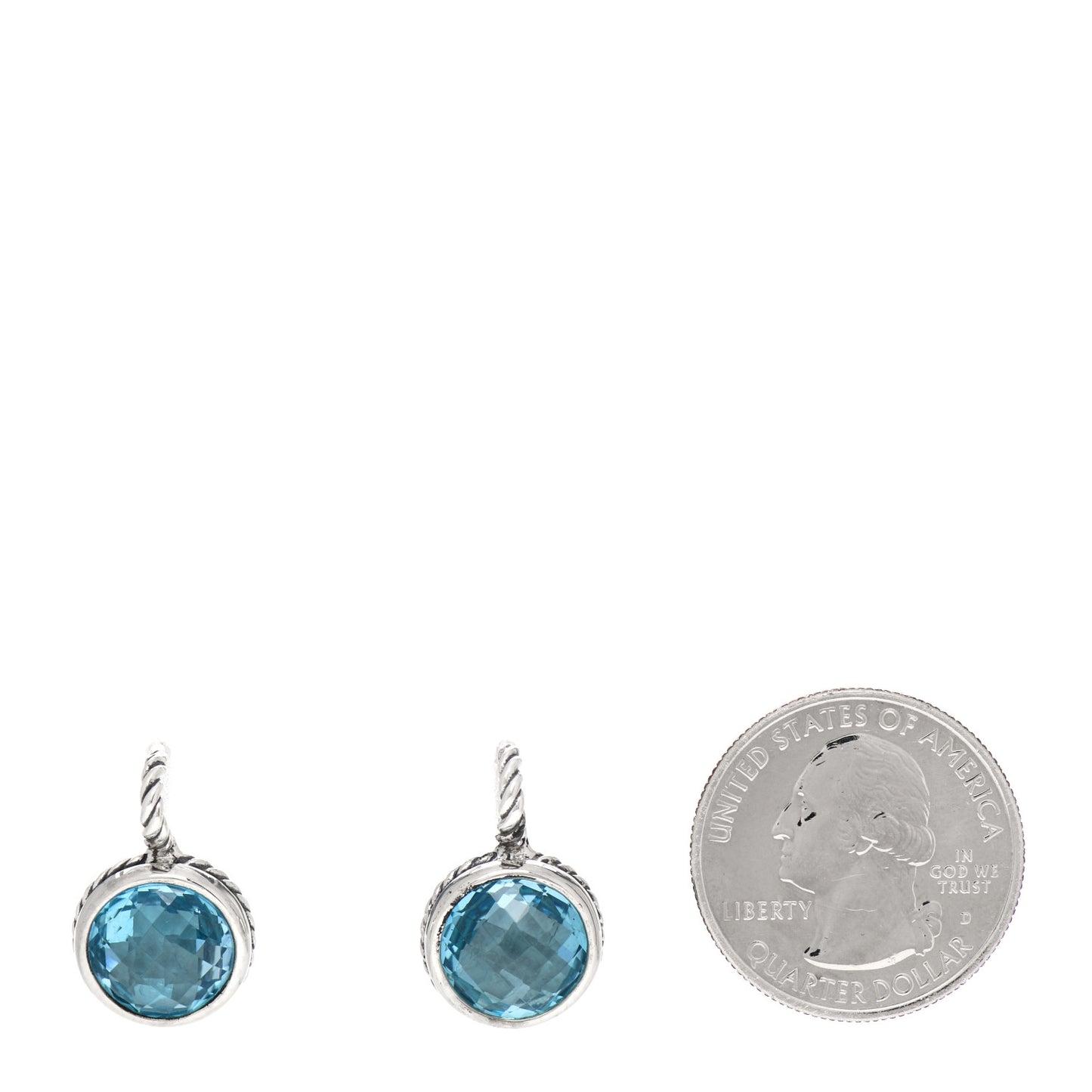 Sterling Silver Blue Topaz 12mm Color Classics Drop Earrings