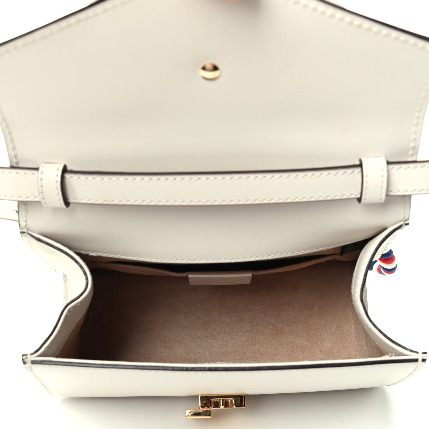 Calfskin Mini Sylvie Top Handle Bag White