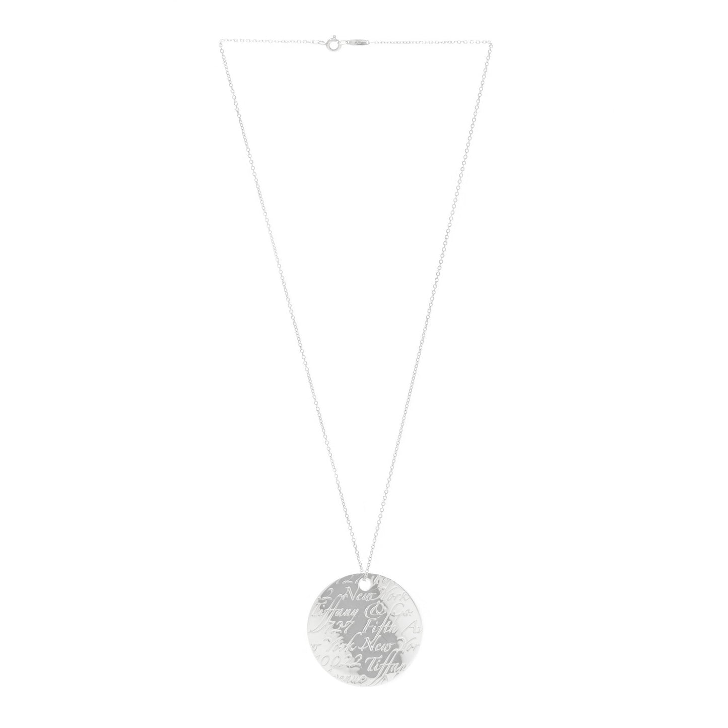 Sterling Silver Notes Round Pendant Necklace