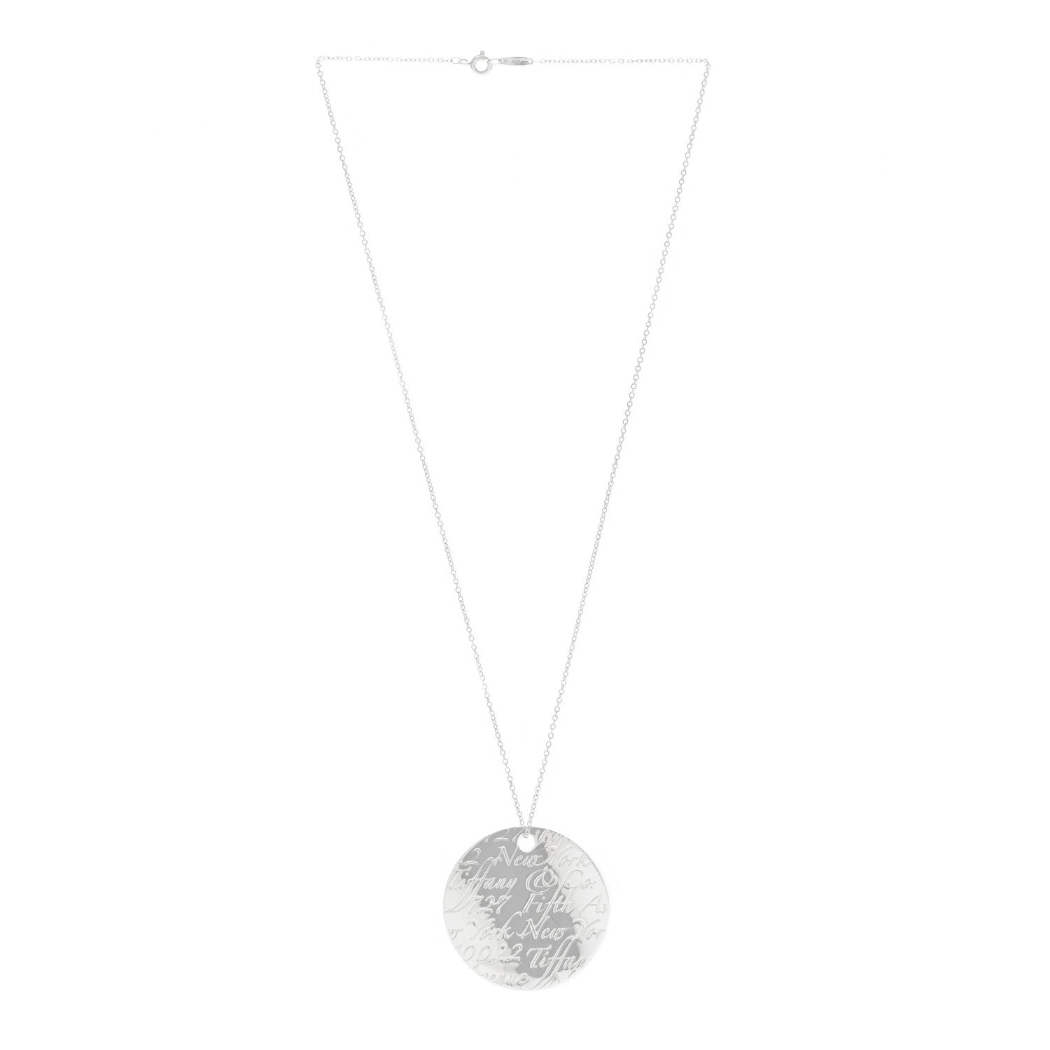 Tiffany Sterling Silver Notes Round Pendant Necklace 3 of 5