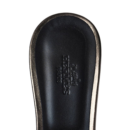 Hermes Metallic Nappa Oasis Sandals 36 Dore Vieilli 7 of 9