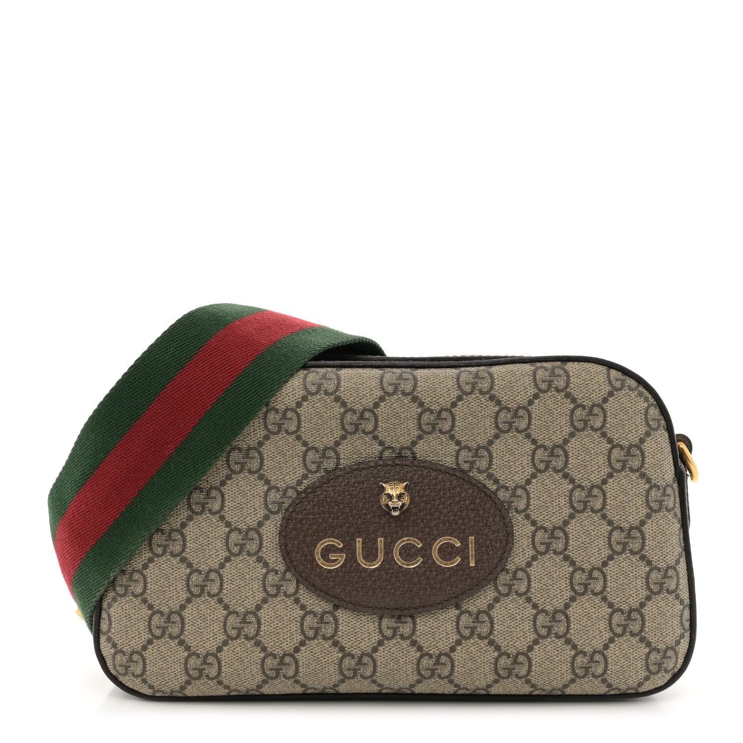 Gucci GG Supreme Monogram Web Neo Vintage Shoulder Bag Beige New Acero Crop 1 of 15