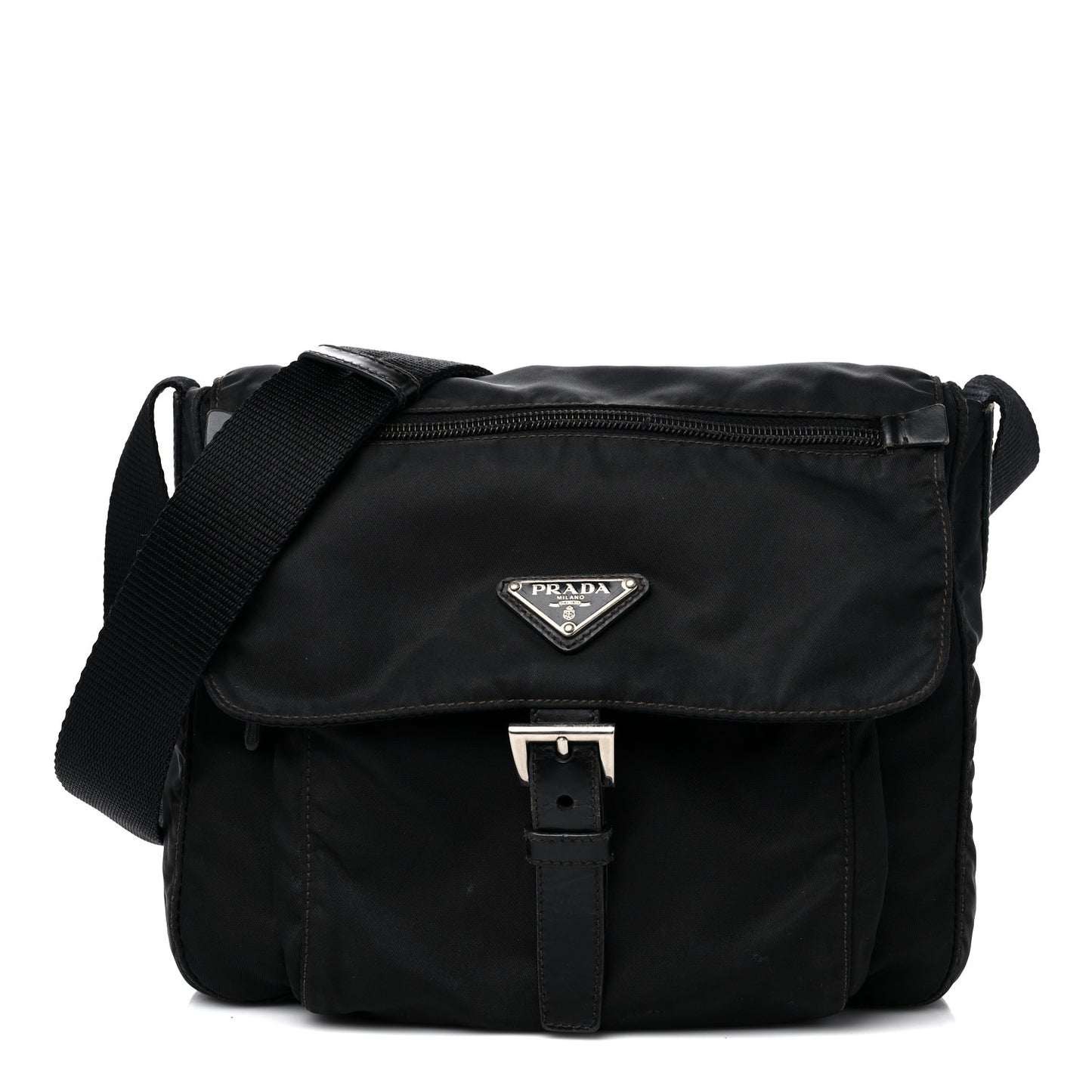 Tessuto Nylon Saffiano Small Vela Messenger Black
