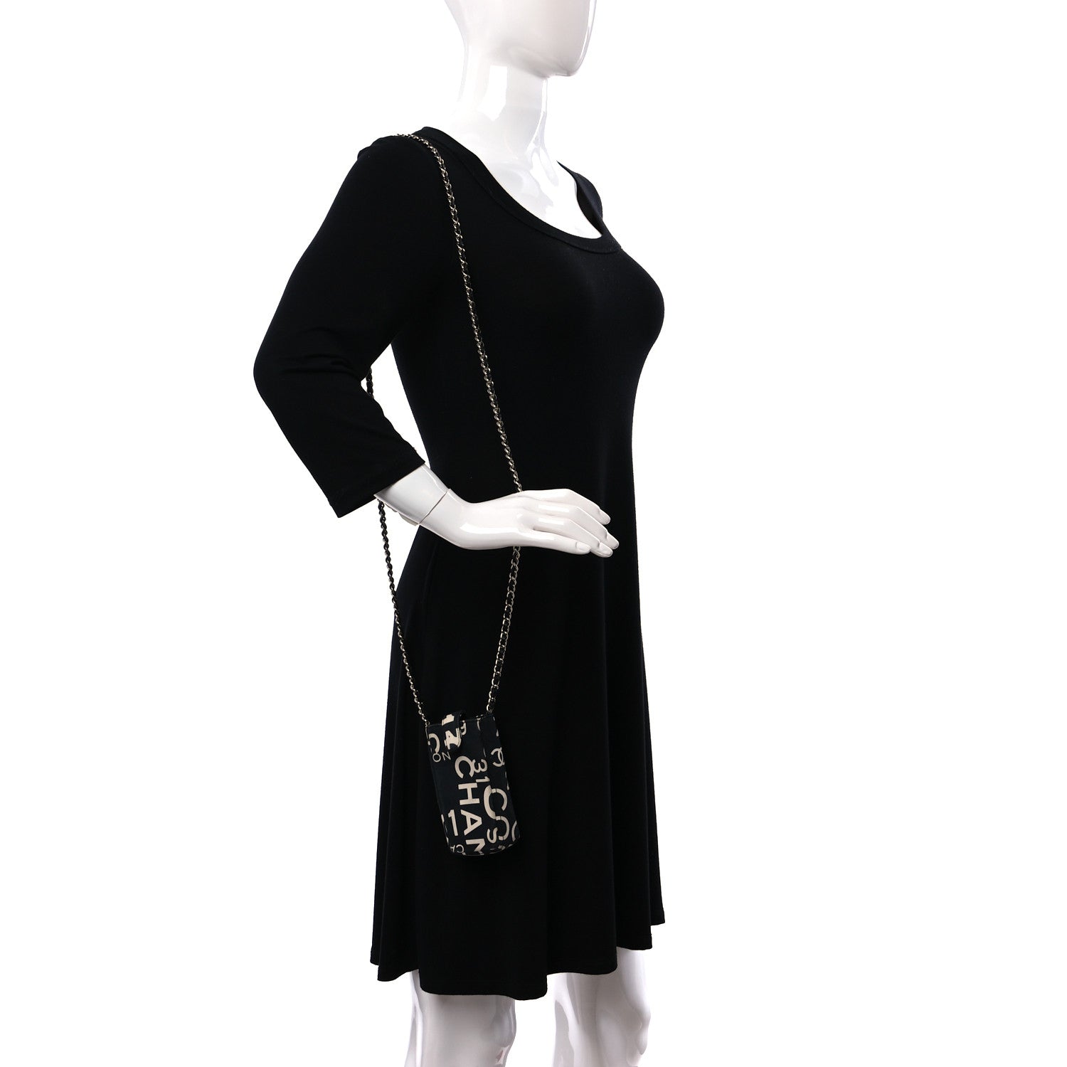 Chanel Canvas 31 Rue Cambon Phone Holder Black 3 of 11