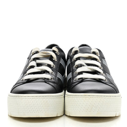 Hermes Calfskin Womens Dare Sneakers 38 Black White 2 of 11