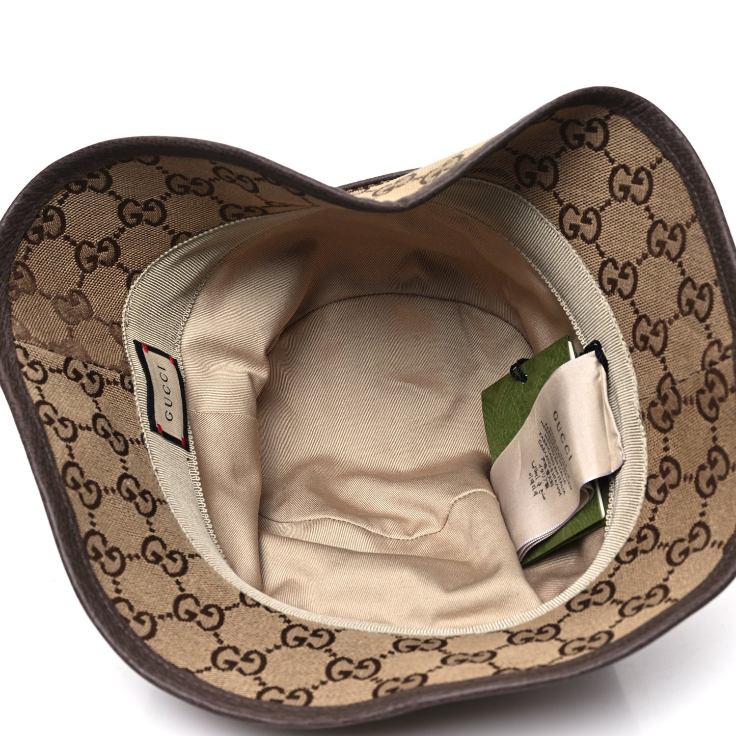Monogram Textured Dollar Calfskin GG Jago Bucket Hat S Cacao Beige
