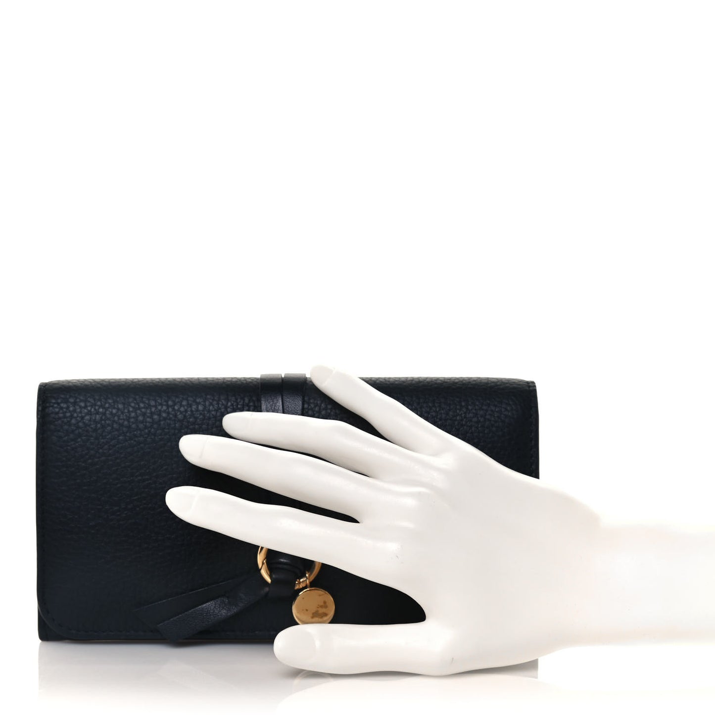 Smooth Calfskin Alphabet Long Wallet Black