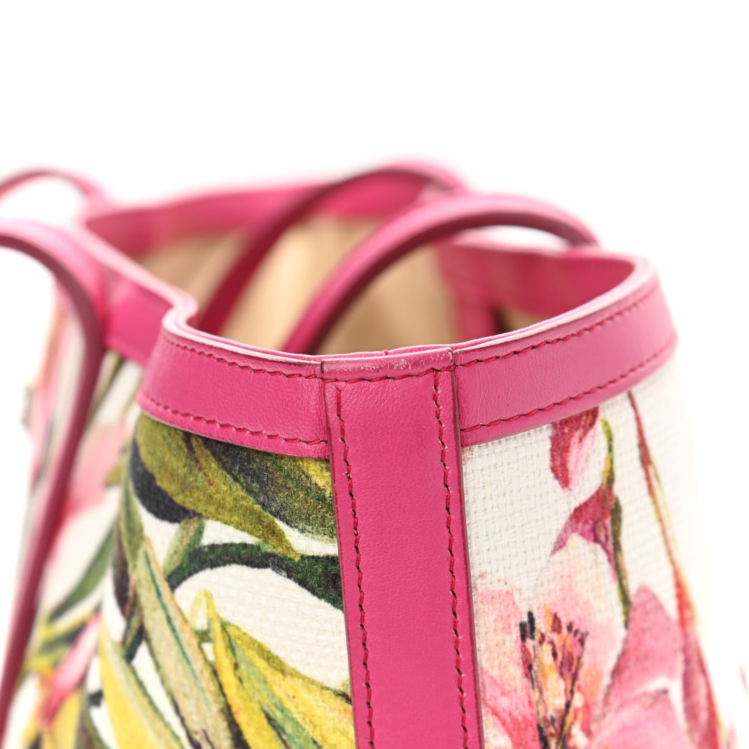 Dolce & Gabbana Canvas Floral Printed Escape Tote Pink 15 of 15