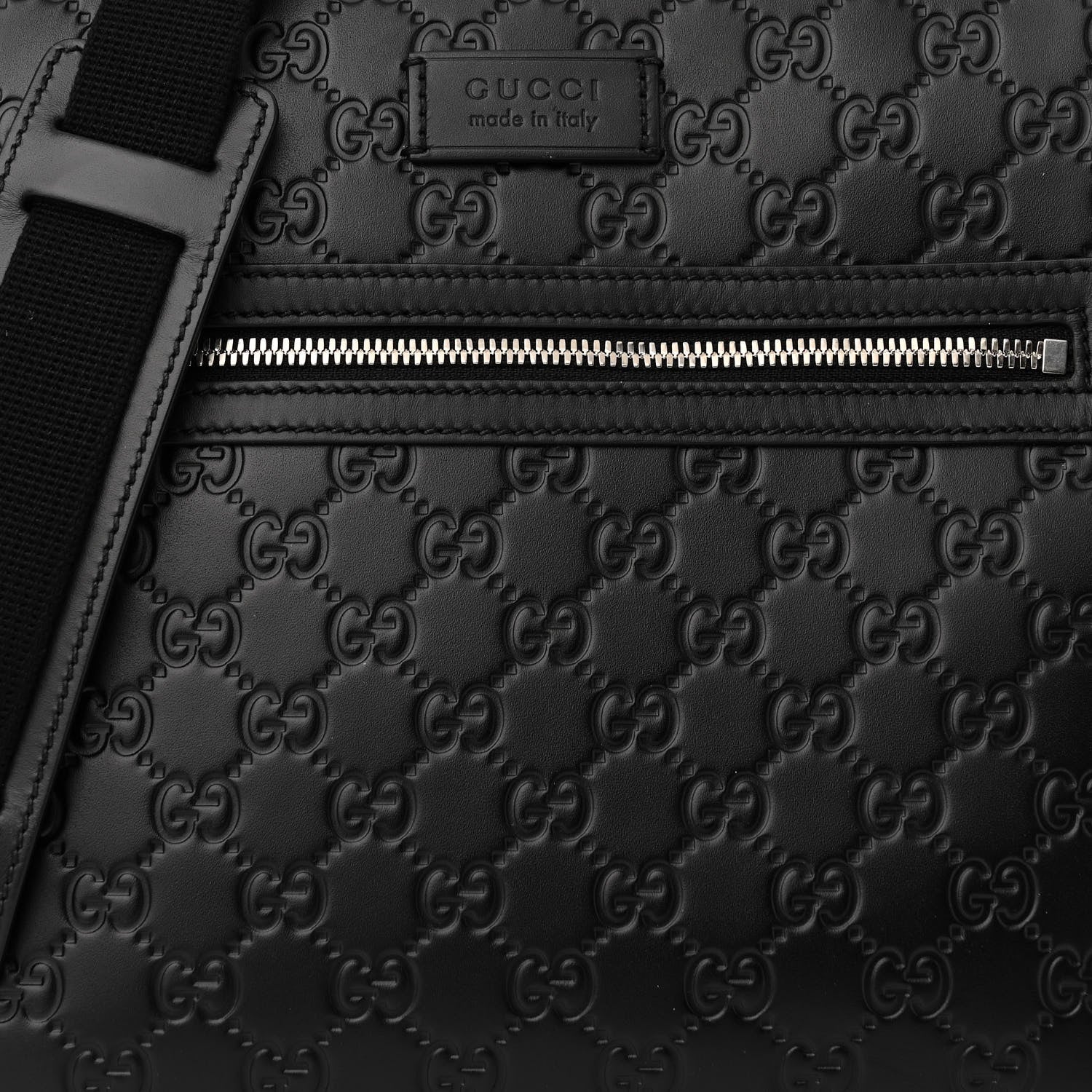 Gucci Guccissima Signature Small Messenger Bag Black 8 of 10