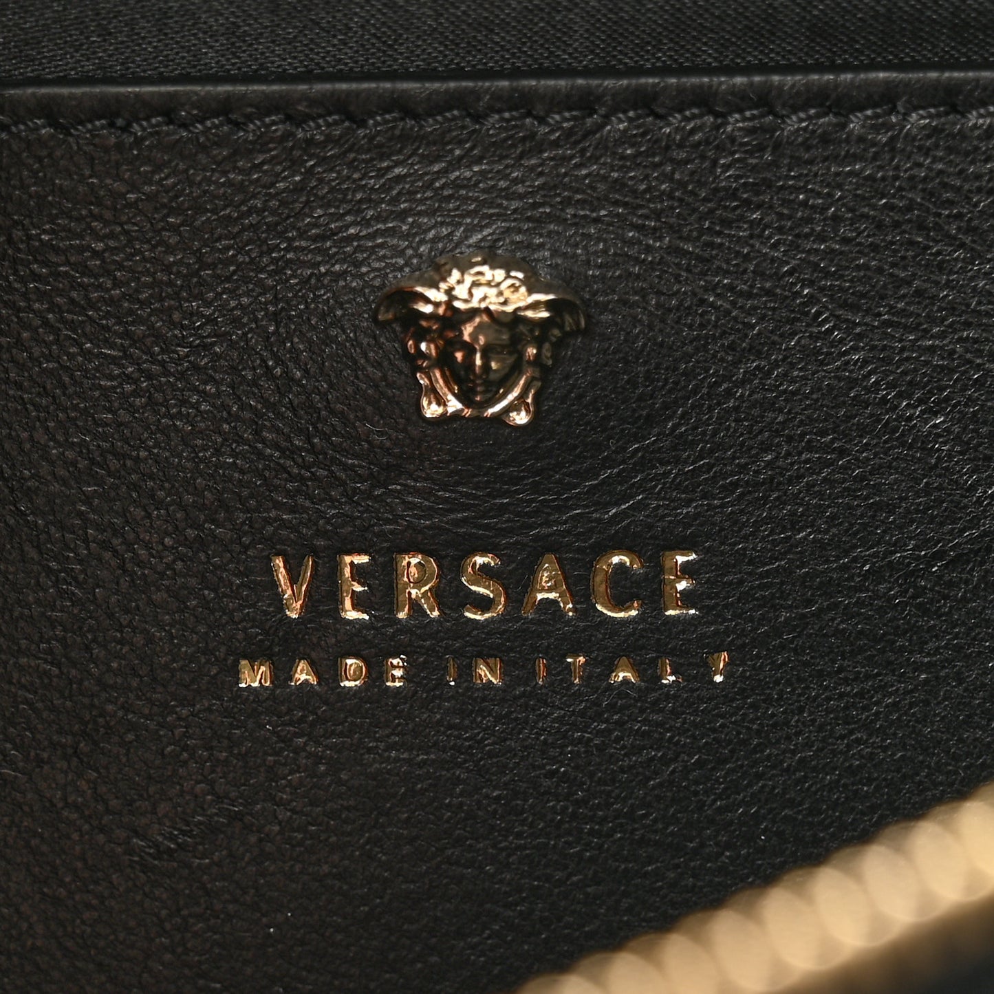 Patent Palazzo Medusa Chain Shoulder Bag Black