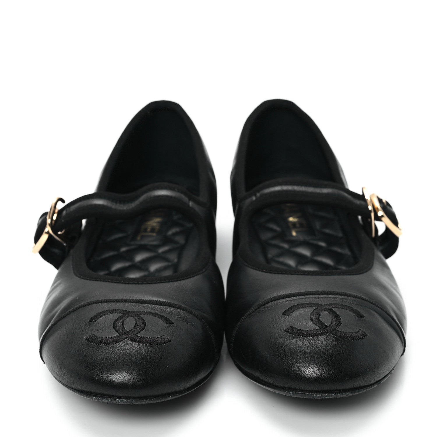 Chanel Lambskin Mary Jane Flats 39.5 Black 3 of 10