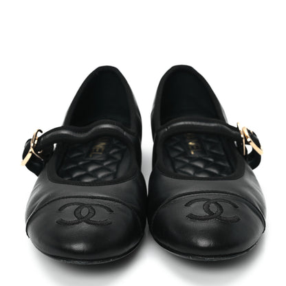 Chanel Lambskin Mary Jane Flats 39.5 Black 3 of 10