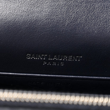 Saint Laurent Calfskin Crocodile Embossed Kate Monogram Tassel Chain Wallet Deep Marine 5 of 8