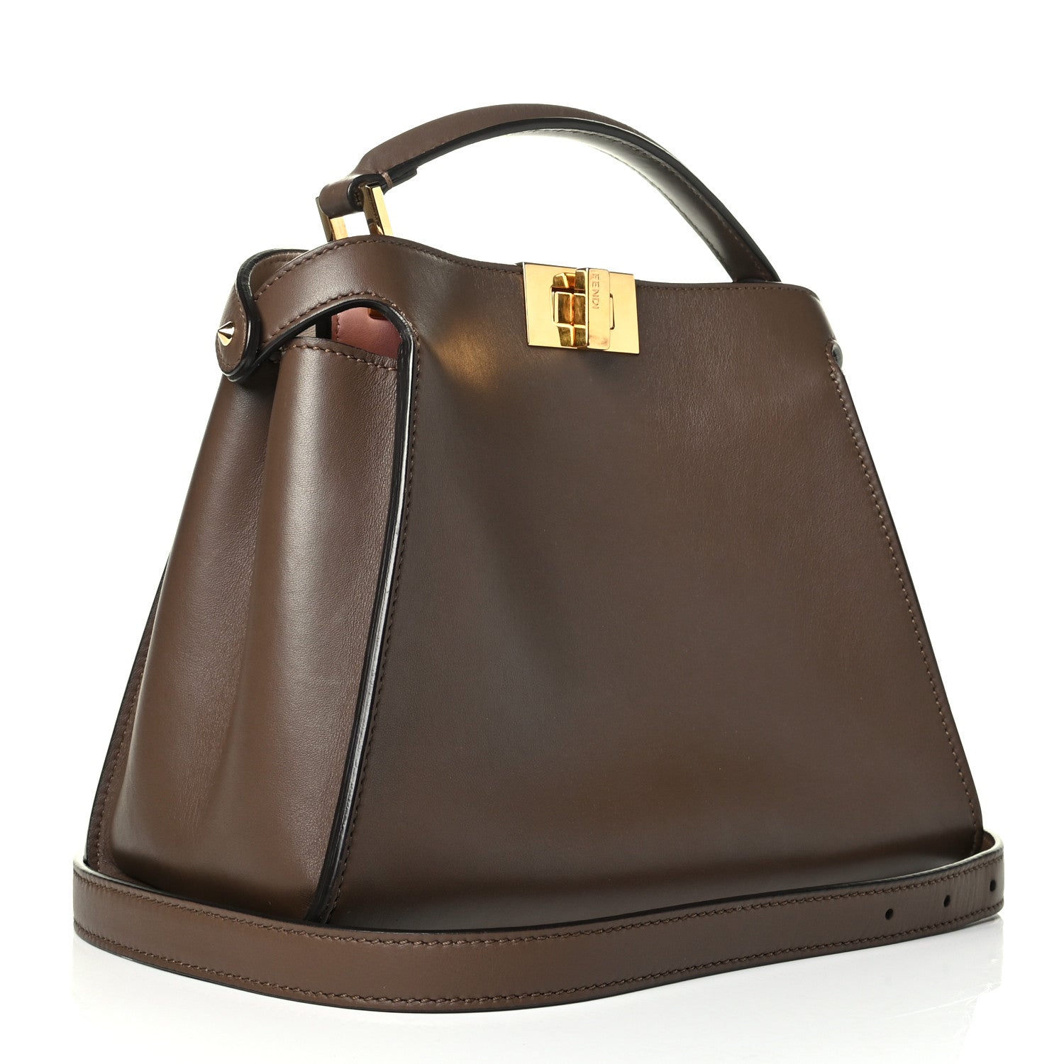 Fendi Vitello Tahiti Burro Bi-Color Medium Peekaboo Iconic Essentially Satchel Maya Camelia Confetto 2 of 7