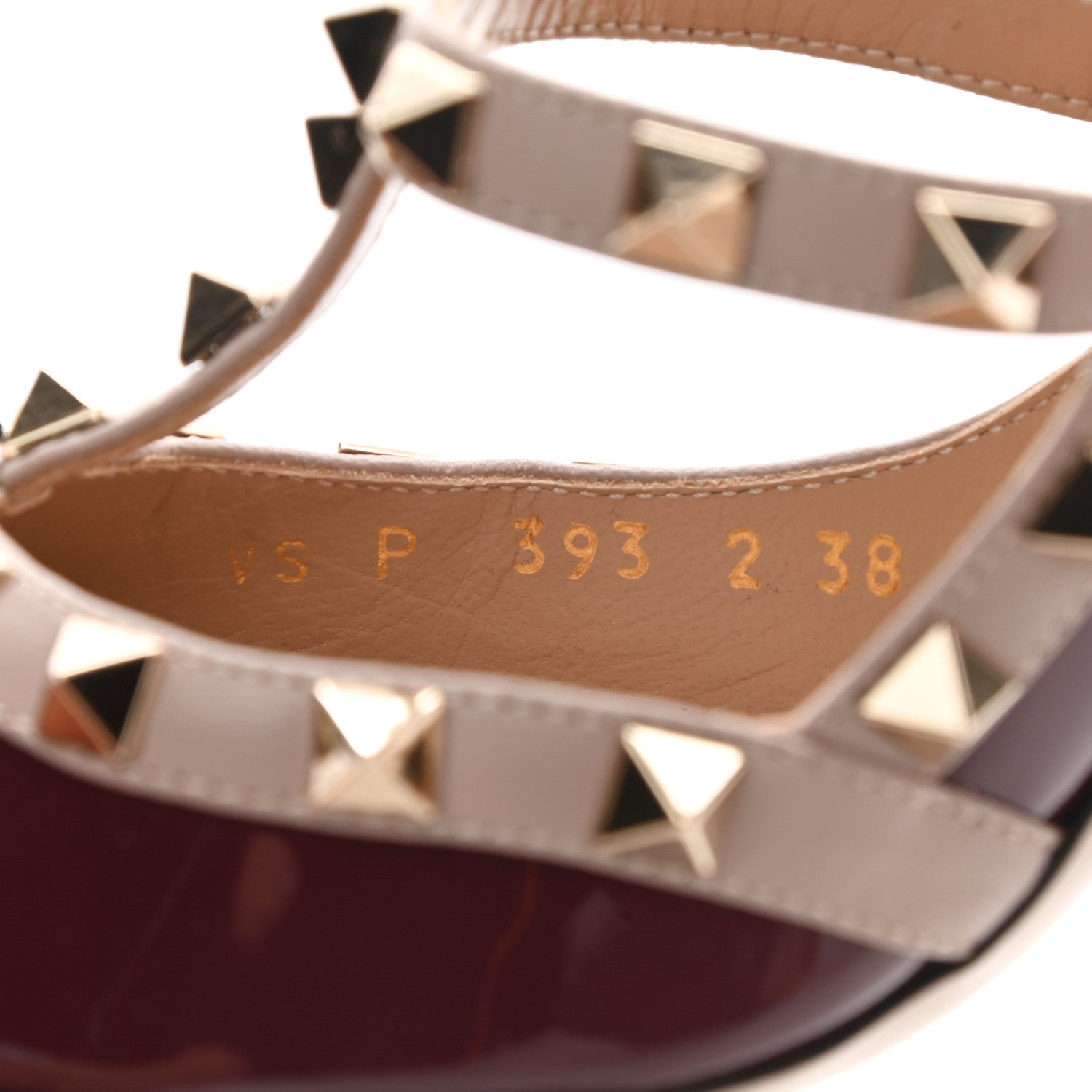 Valentino Garavani Patent Nappa Rockstud Ankle Strap 100mm Pumps 38 Vinaccia Poudre 8 of 10