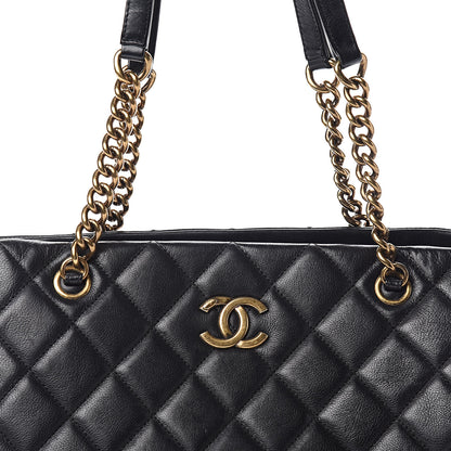 Chanel Calfskin Quilted Small CC Crown Tote Black 10 of 10