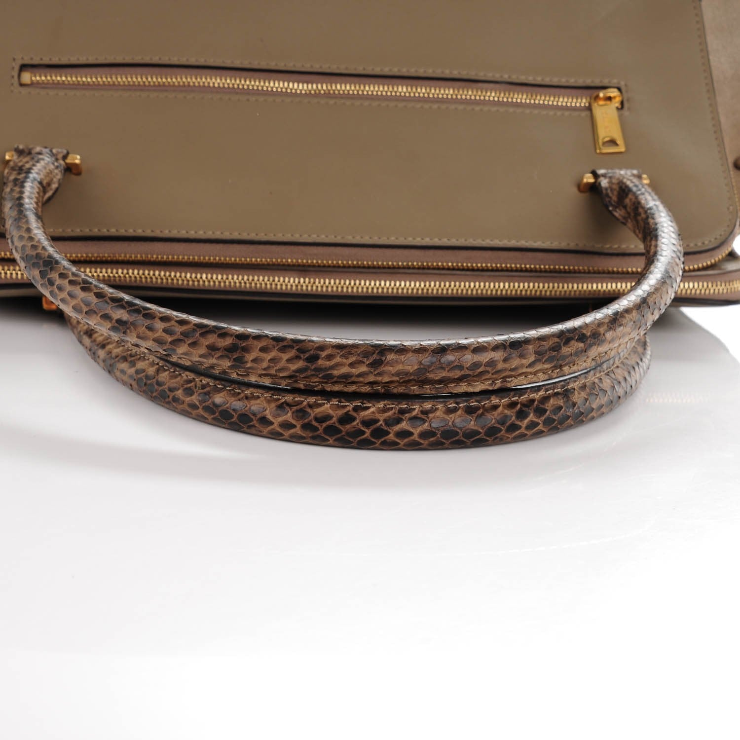 Celine Smooth Calfskin and Suede Double Zip Trapeze Sand 6 of 11